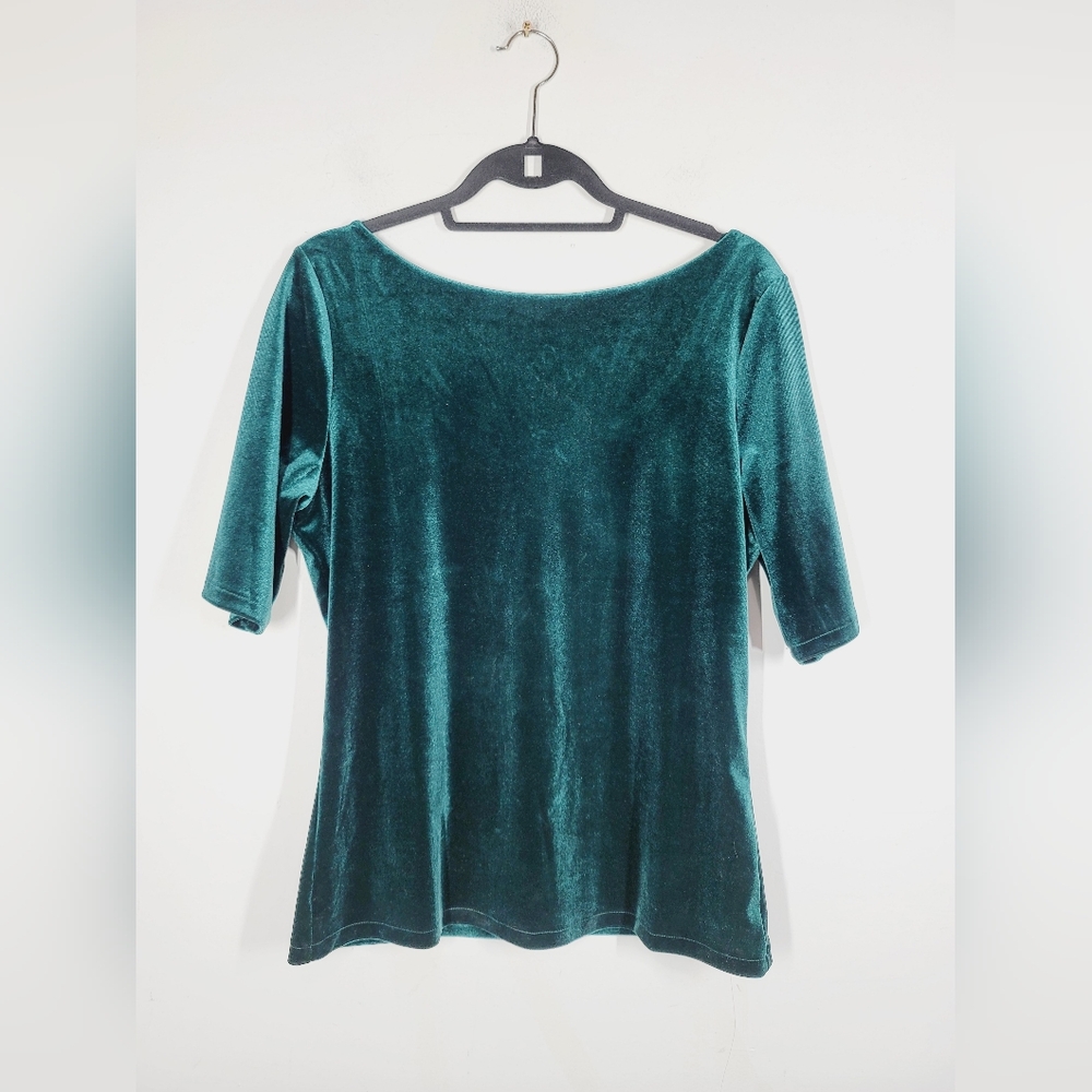 Boden Mila Forest Green Velvet Top, Size 12